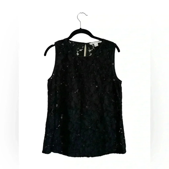 Diane Von Furstenberg Lace Madalena Top in Black - Picture 9 of 13